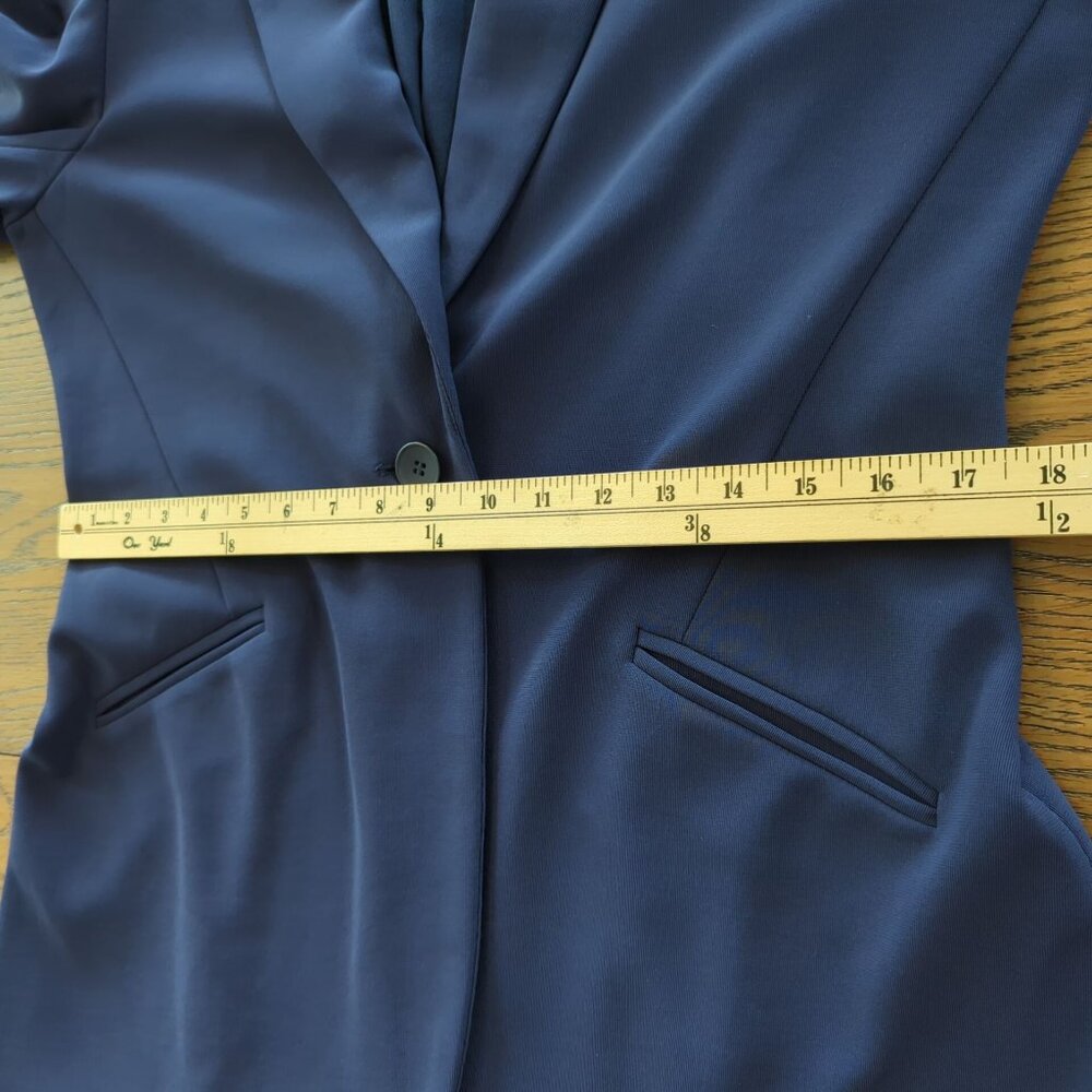 Boston Proper Blue Blazer Size 14 One button Comfortable Career Slat Pockets - Picture 12 of 16